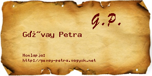 Gévay Petra névjegykártya